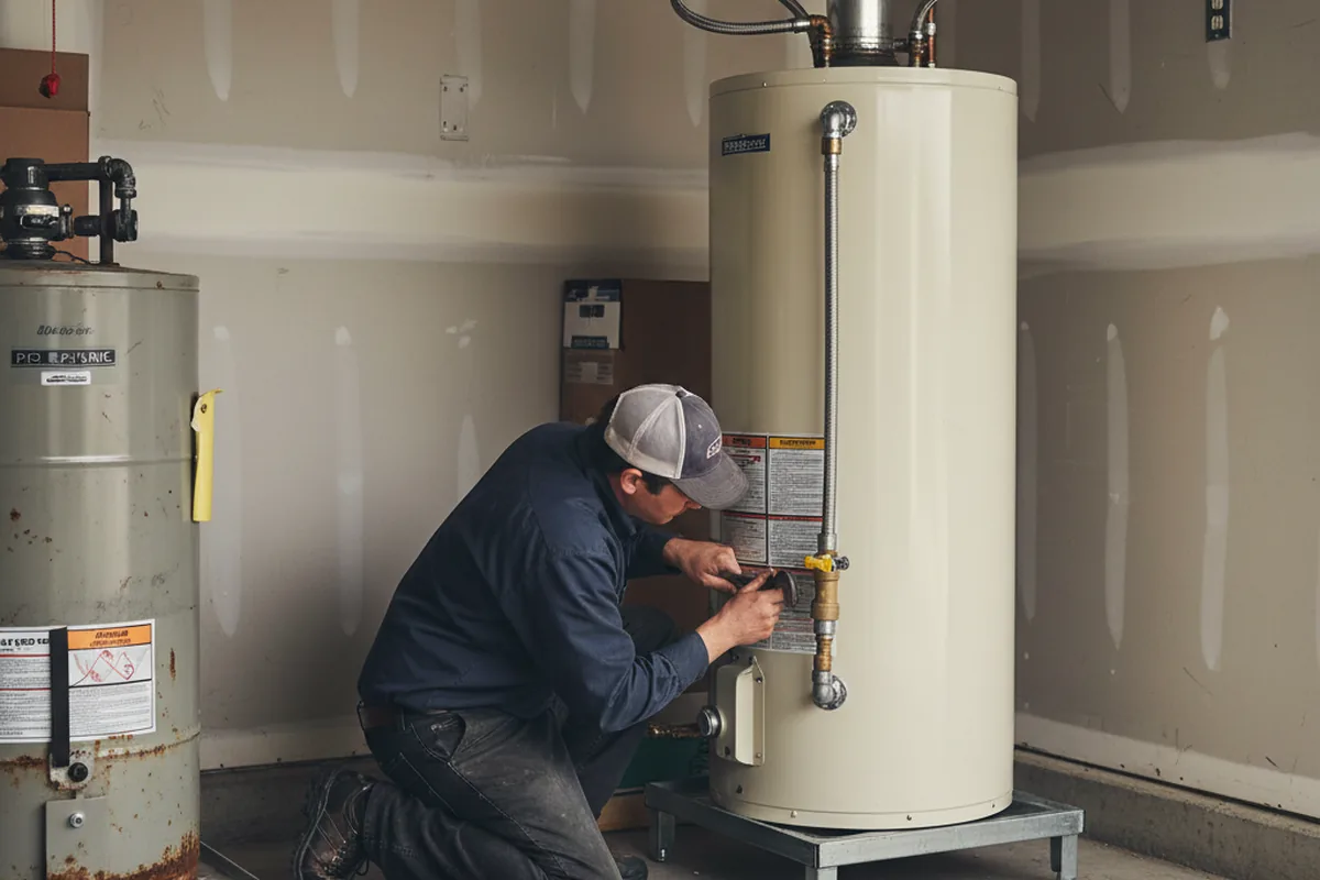 Water heater and shutoff valve replacement in Wartrace